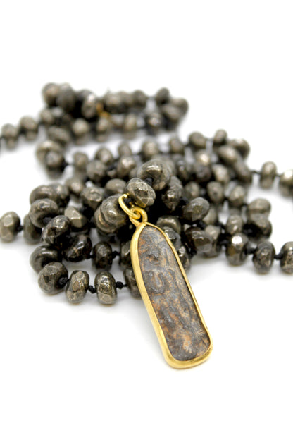 Buddha Necklace 51 - Pyrite