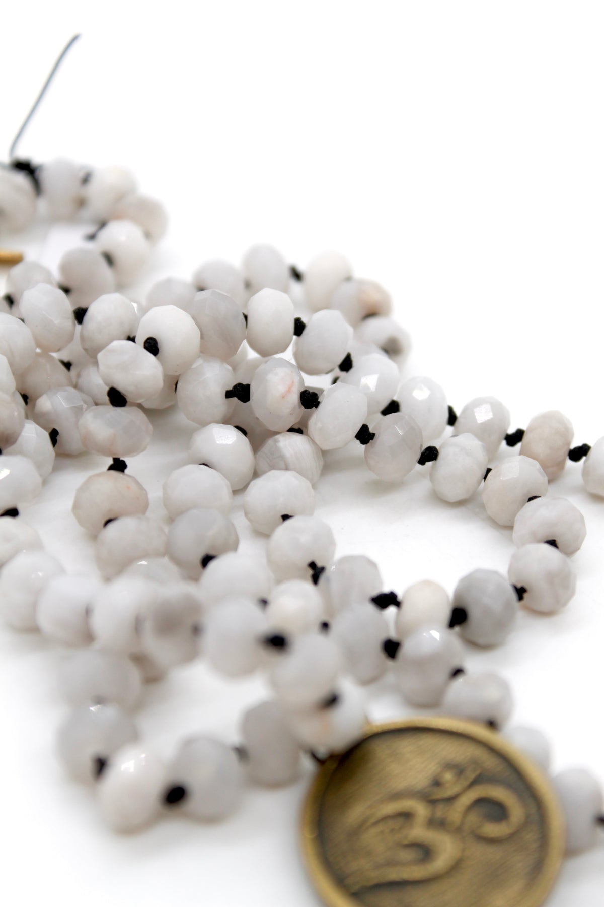 Buddha Necklace 56 - White Lace Agate