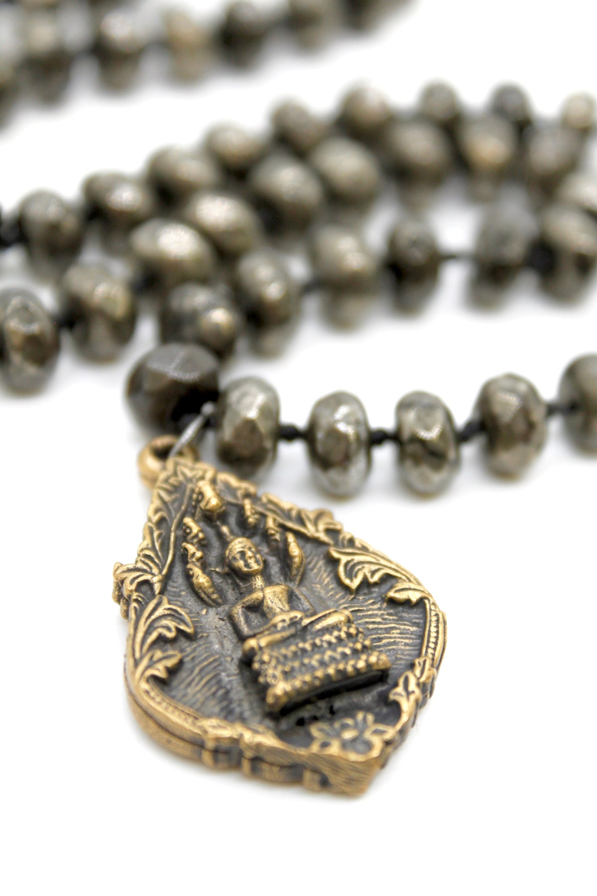 Buddha Necklace 57 - Pyrite