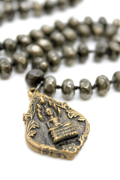 Buddha Necklace 57 - Pyrite