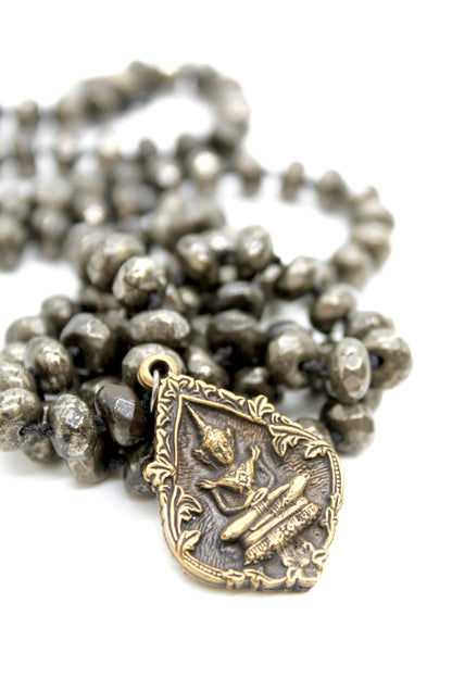 Buddha Necklace 57 - Pyrite