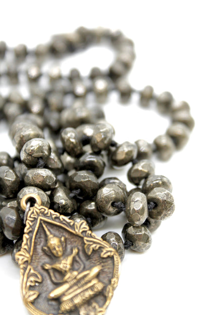 Buddha Necklace 57 - Pyrite