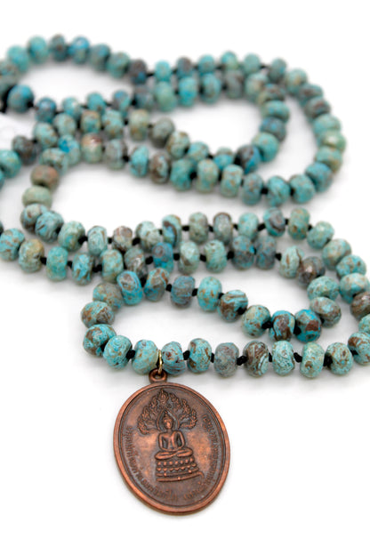 Buddha Necklace 67 - Ocean Jasper