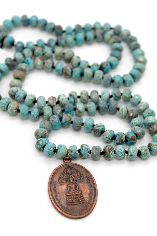 Buddha Necklace 67 - Ocean Jasper