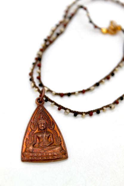 Buddha Necklace 77 - Crochet Style