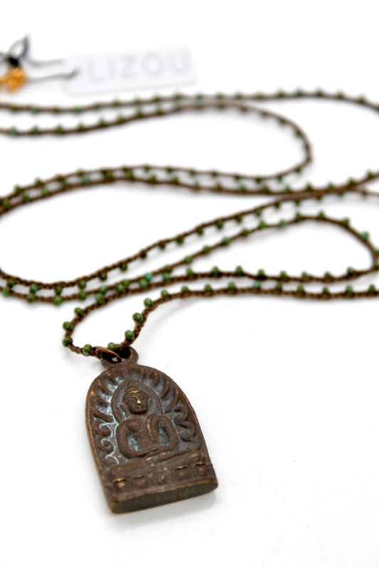 Buddha Necklace 82 - Crochet Style