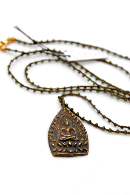 Buddha Necklace 84 - Crochet Style