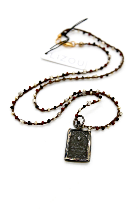 Buddha Necklace 88 - Crochet Style