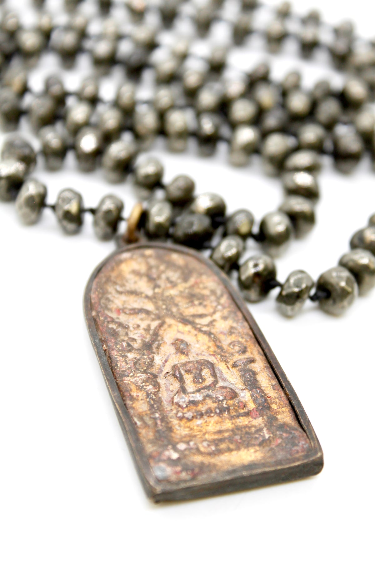 Buddha Necklace 104 - Pyrite