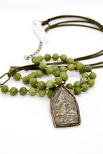 Load image into Gallery viewer, Buddha Necklace 106 - Green Agate
