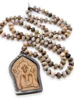 Load image into Gallery viewer, Buddha Necklace 108 - Silver Leaf Jasper
