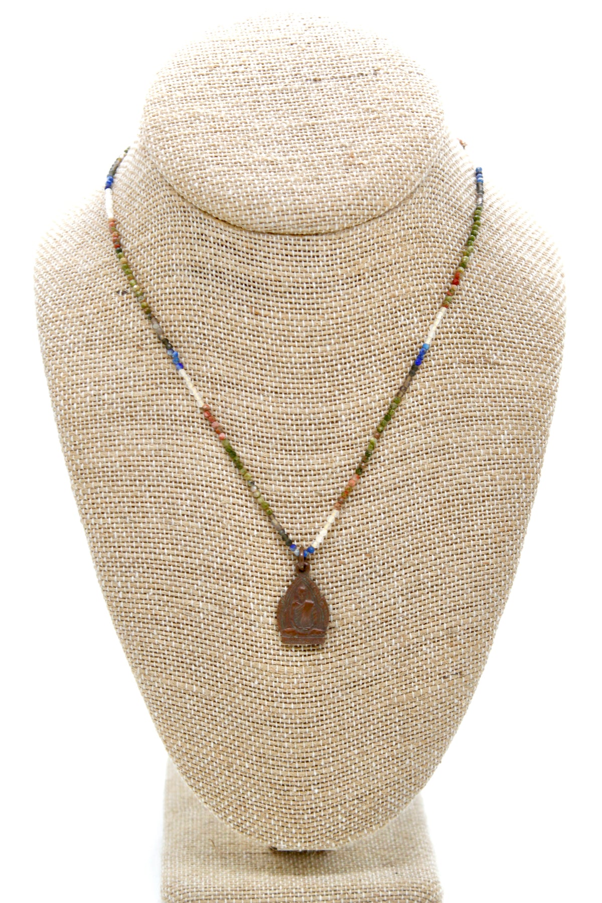 Buddha Necklace 116 - Mixed Mini Semi Precious Stones Necklace