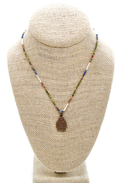 Buddha Necklace 116 - Mixed Mini Semi Precious Stones Necklace