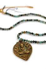 Load image into Gallery viewer, Buddha Necklace 117 - Faceted African Turquoise Necklace
