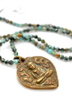 Load image into Gallery viewer, Buddha Necklace 117 - Faceted African Turquoise Necklace
