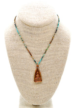 Load image into Gallery viewer, Buddha Necklace 123 - Gradient Faceted Turquoise Stone Necklace
