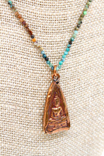 Load image into Gallery viewer, Buddha Necklace 123 - Gradient Faceted Turquoise Stone Necklace
