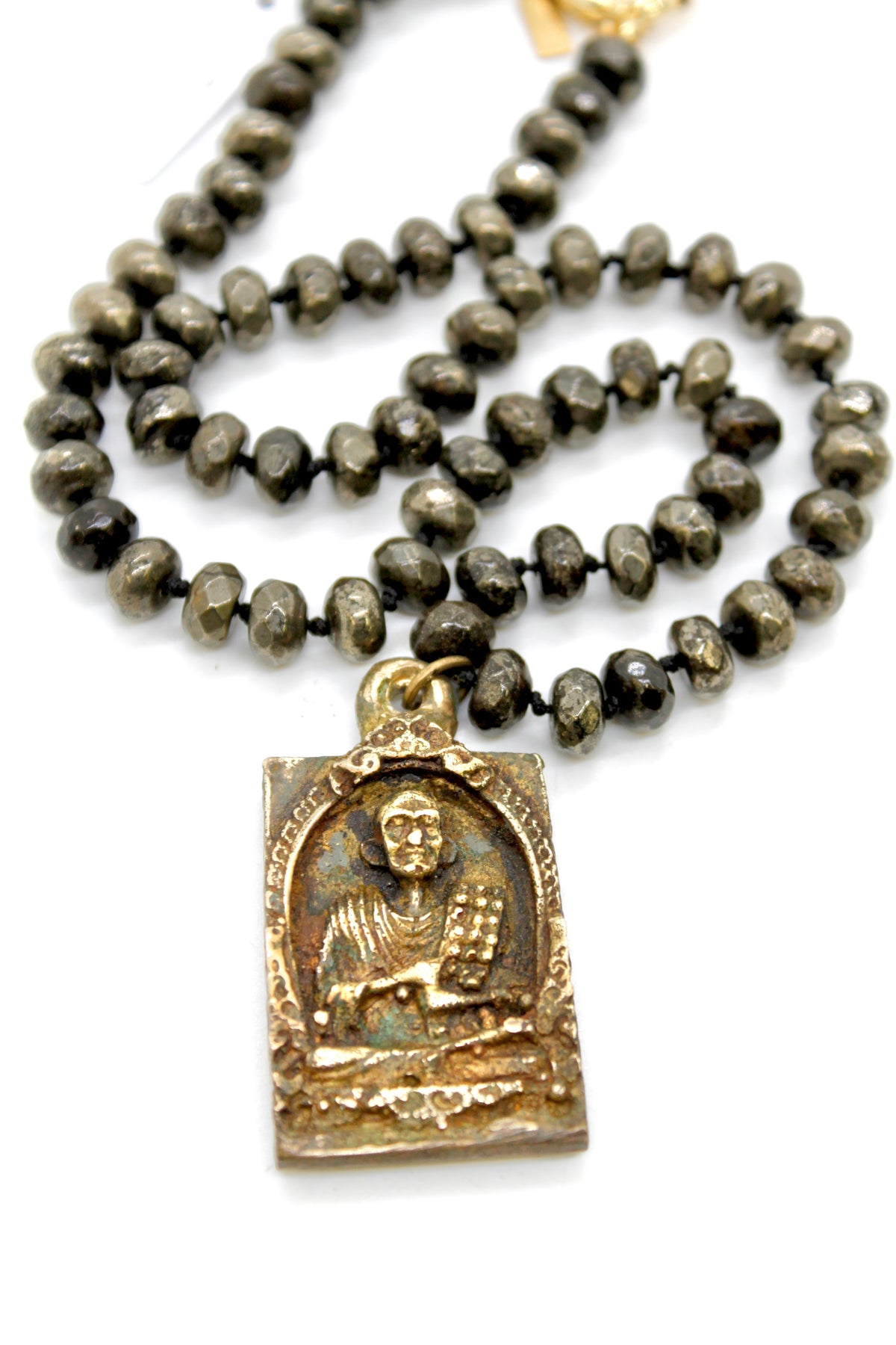 Buddha Necklace 130 - Pyrite Stone Necklace