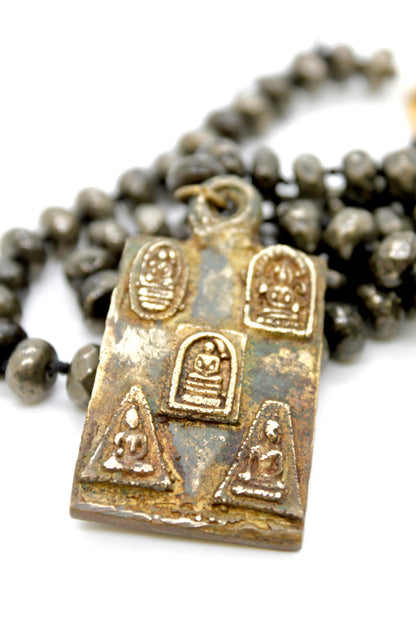 Buddha Necklace 130 - Pyrite Stone Necklace