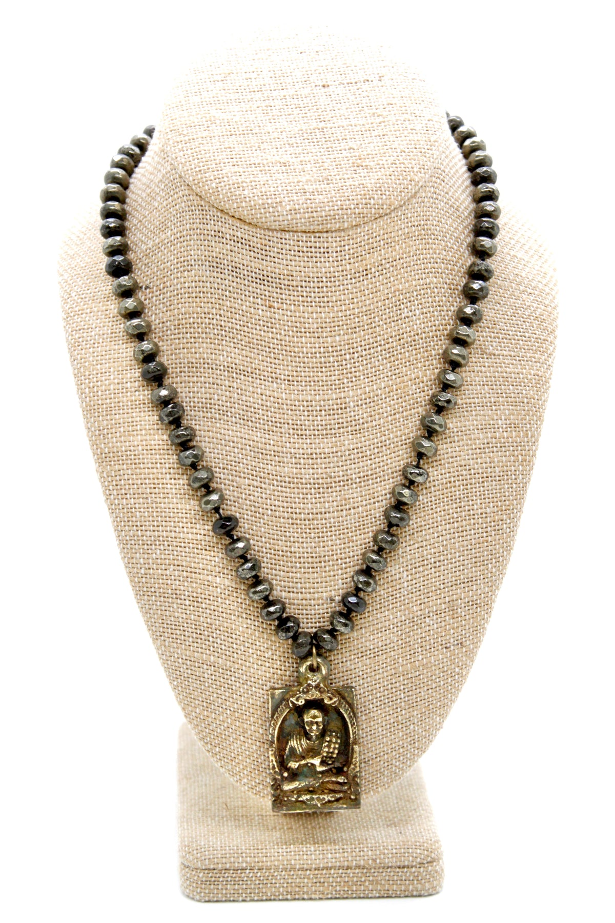 Buddha Necklace 130 - Pyrite Stone Necklace