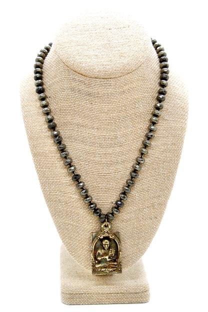 Buddha Necklace 130 - Pyrite Stone Necklace