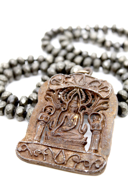 Buddha Necklace 134 - Pyrite Stone Necklace