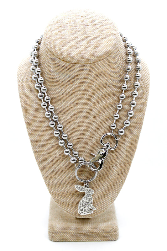 Silver Rabbit Convertible Silver Chain Necklace