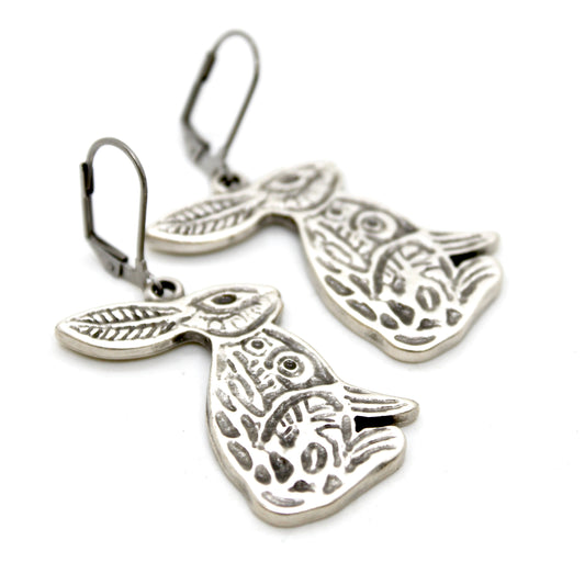 Silver Rabbit Earrings - E9-36501