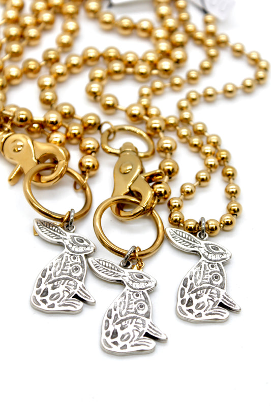Silver Rabbit Convertible Gold Chain Necklace