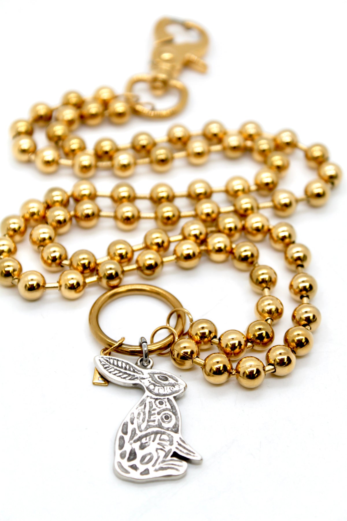 Silver Rabbit Convertible Gold Chain Necklace