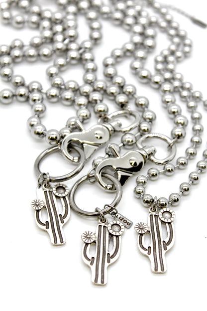 Artsy Cactus Convertible Silver Chain Necklace