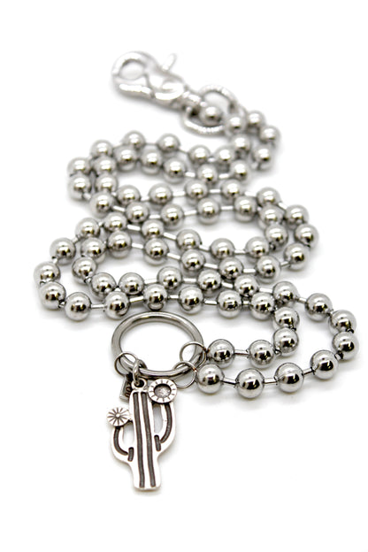 Artsy Cactus Convertible Silver Chain Necklace