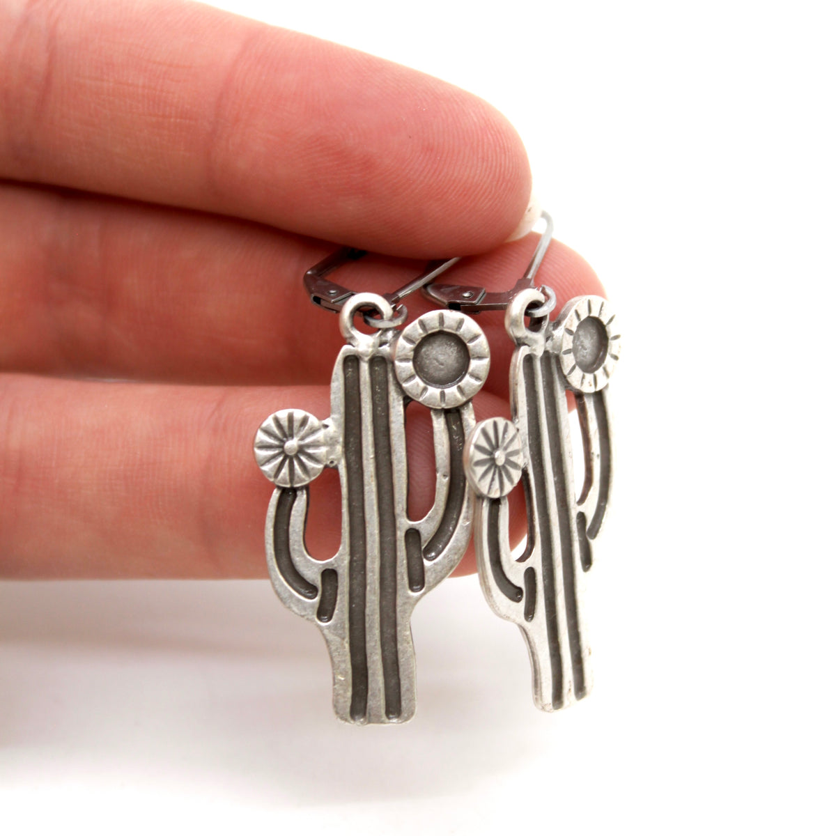 Artsy Cactus Charm Earrings - E9-36271