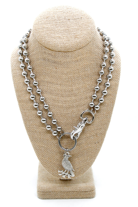 Silver Raven Convertible Silver Chain Necklace