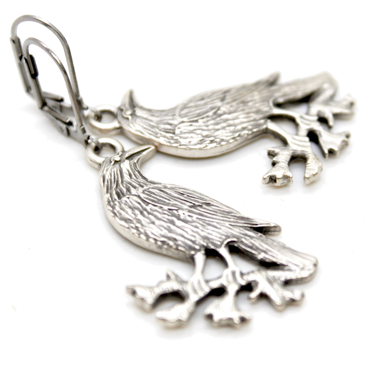 Silver Raven Earrings - E9-37008