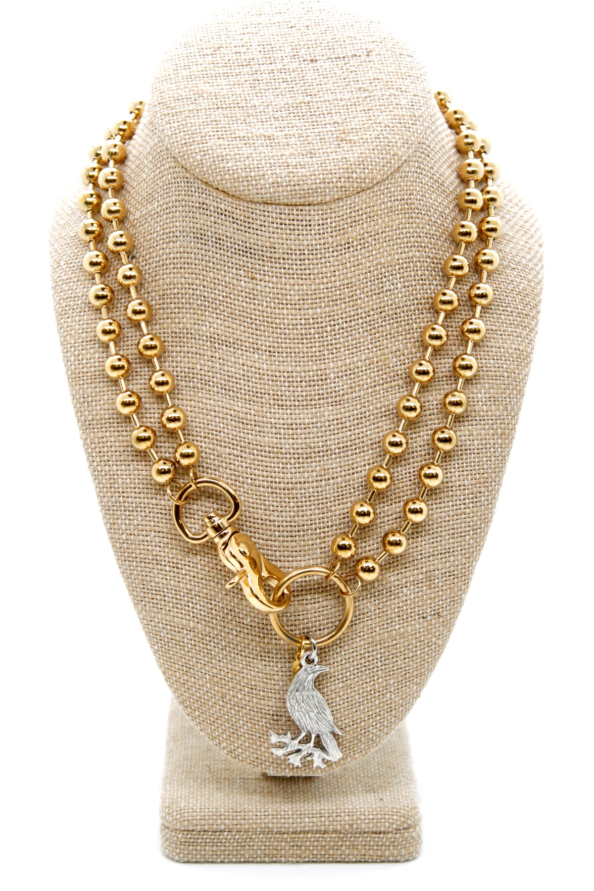 Silver Raven Convertible Gold Chain Necklace