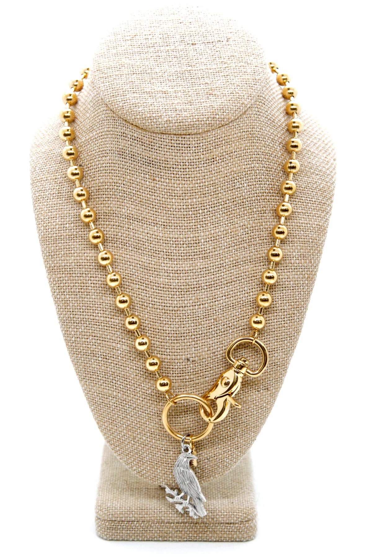 Silver Raven Convertible Gold Chain Necklace