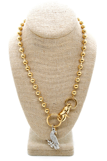 Silver Raven Convertible Gold Chain Necklace