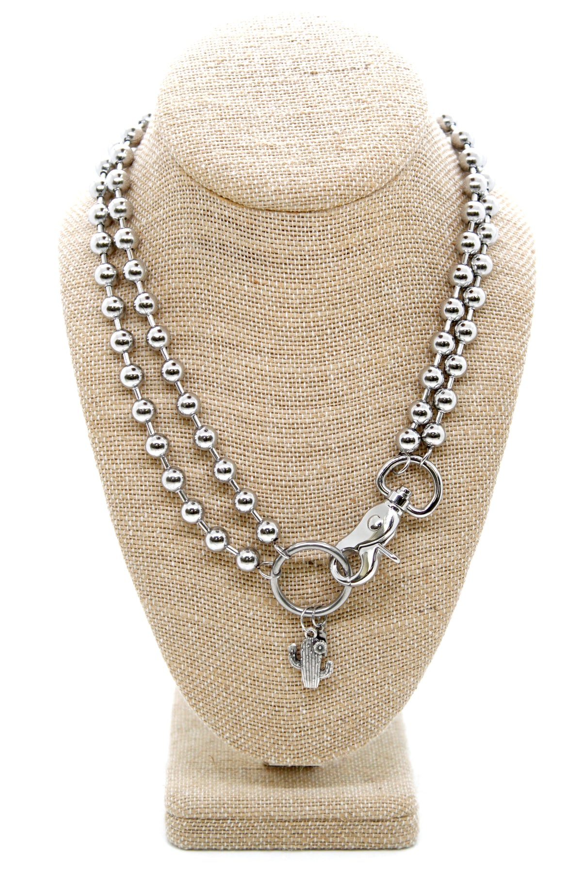 Flowering Cactus Convertible Silver Chain Necklace