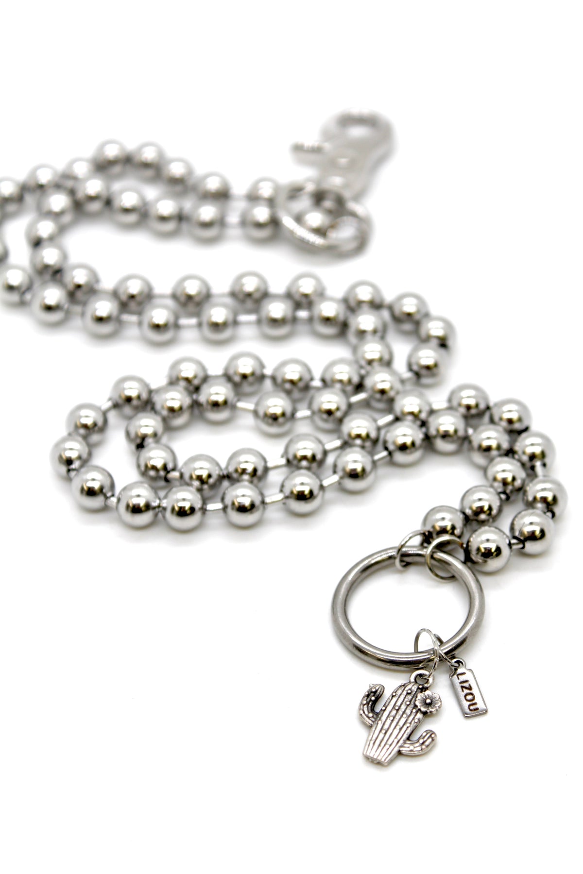 Flowering Cactus Convertible Silver Chain Necklace