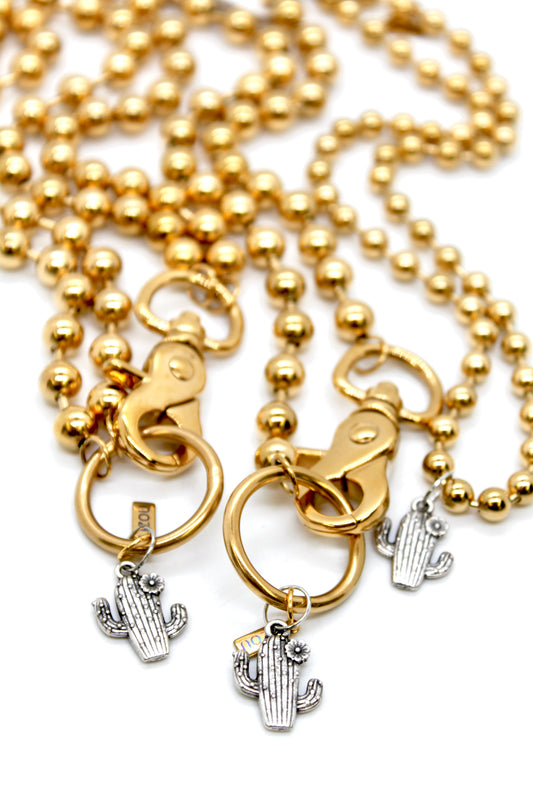 Flowering Cactus Convertible Gold Chain Necklace