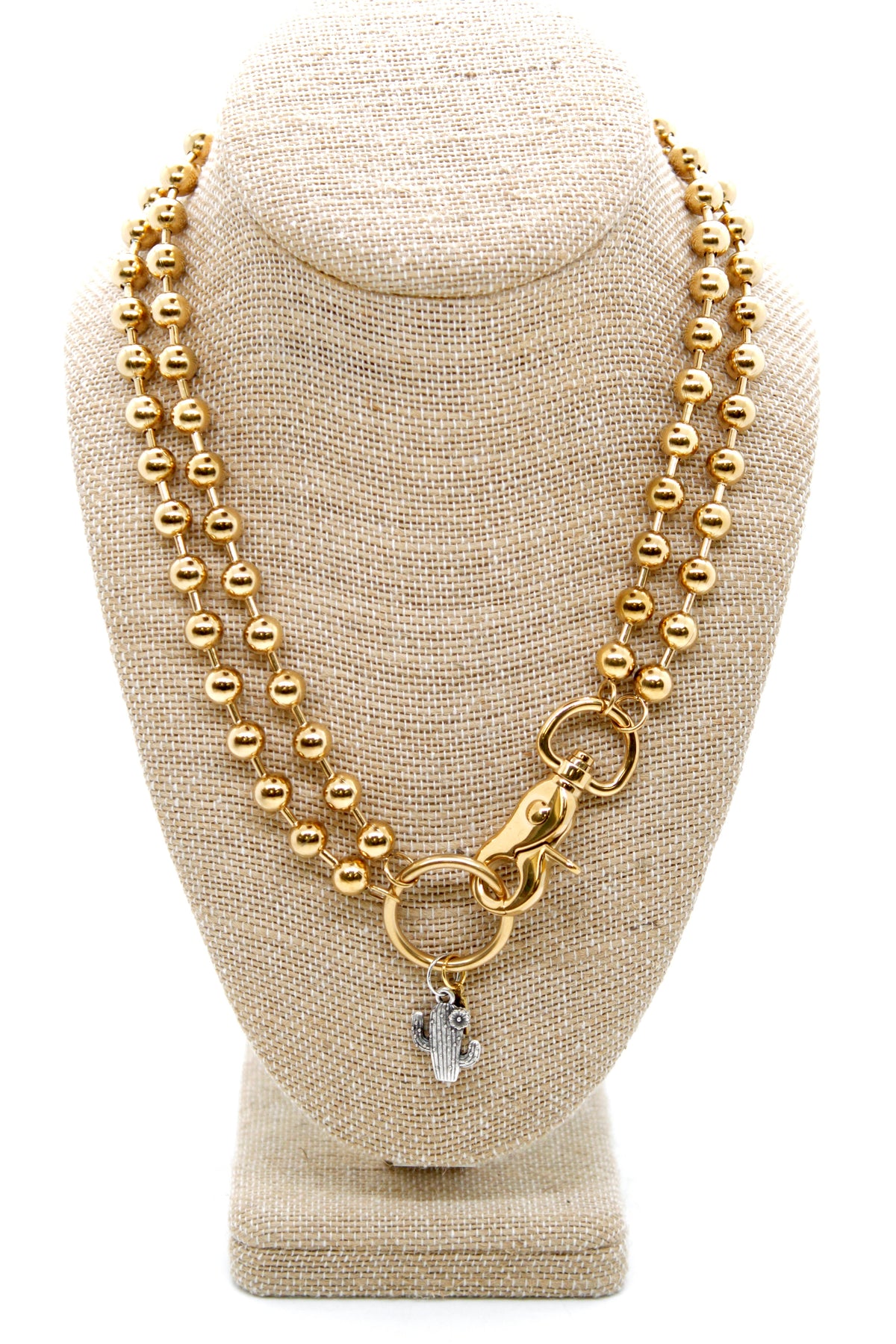 Flowering Cactus Convertible Gold Chain Necklace