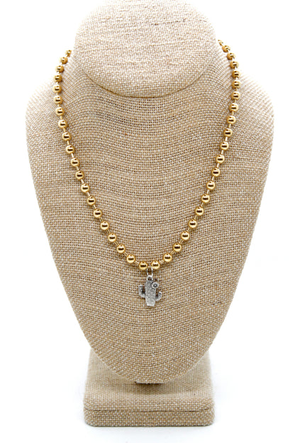 Flowering Cactus Convertible Gold Chain Necklace