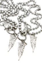 Load image into Gallery viewer, Fern Leaf Charm Convertible Silver Chain Necklace
