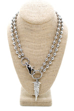 Load image into Gallery viewer, Fern Leaf Charm Convertible Silver Chain Necklace
