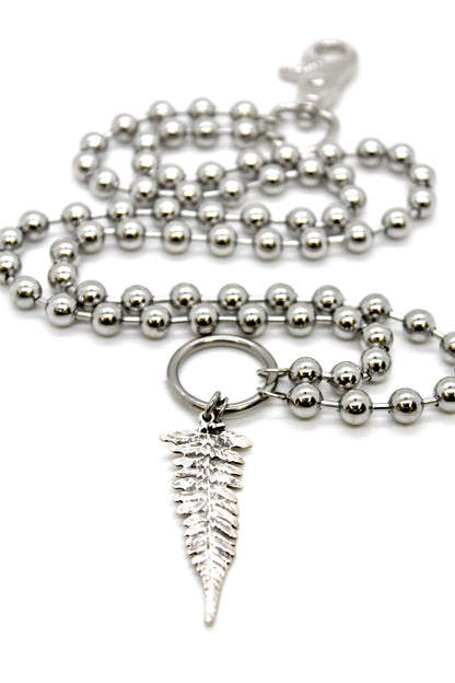 Fern Leaf Charm Convertible Silver Chain Necklace
