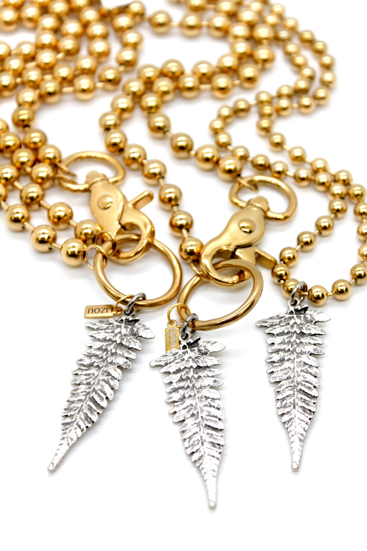 Fern Leaf Charm Convertible Gold Chain Necklace