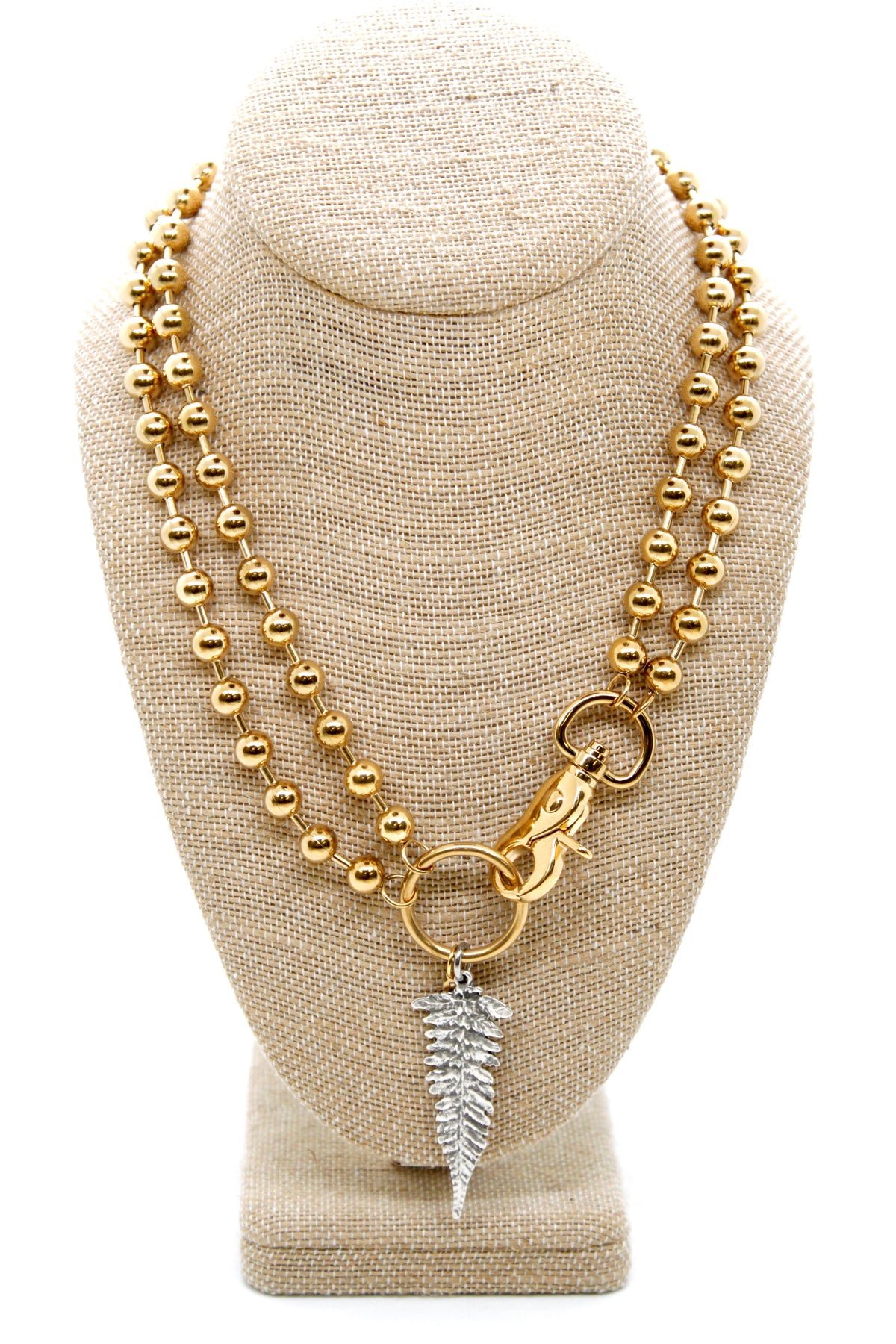 Fern Leaf Charm Convertible Gold Chain Necklace
