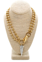 Load image into Gallery viewer, Fern Leaf Charm Convertible Gold Chain Necklace
