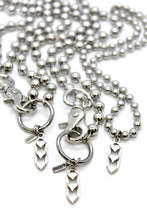 Load image into Gallery viewer, Triple Heart Charm Convertible Silver Chain Necklace
